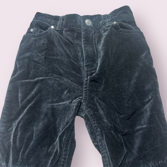 Toddler Girl Polo Jeans Co Ralph Lauren Black Velvet Button Flare Pants Size 4T - Picture 2 of 11